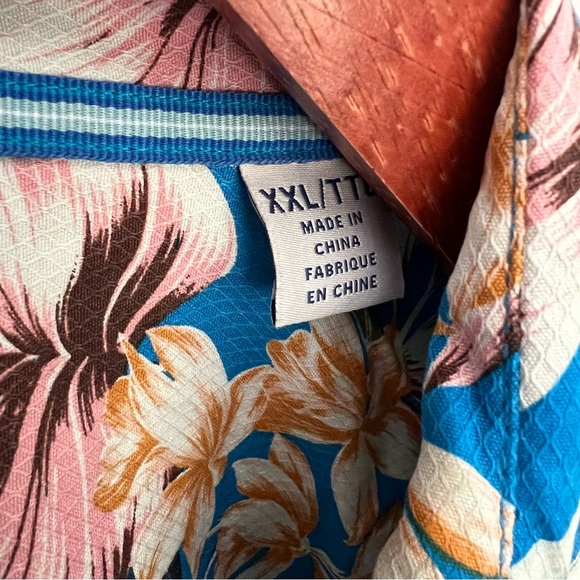 Tommy Bahama Uluhu Fronds Silk Camp Shirt XXL Picasso Blue - Picture 4 of 8